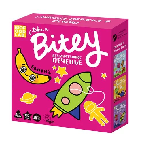 Bitey Печенье безглютеновое Банан 125г