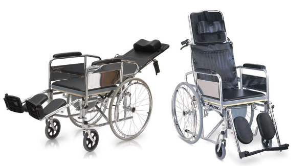 Инвалидная коляска BIOLA FS609-46GCU с санитарным оснащением, рег/спинкой, съем/подлок.