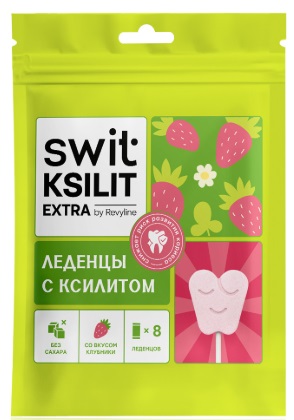 Леденцы на палочке Swit Ksilit Extra клубника 8шт 9334
