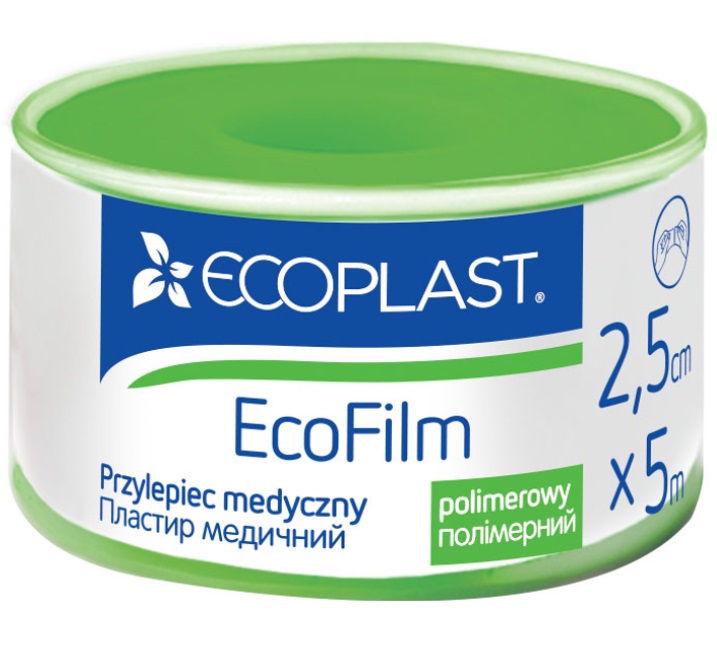 Ecoplast Пластырь медицинский полимер EcoFilm Plus 2,5см*5м 