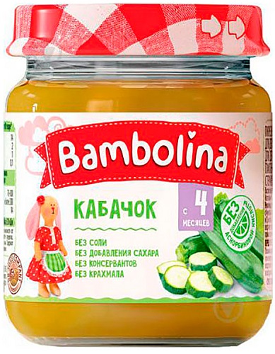 Bambolina Пюре Кабачок 100г стекло с 4 мес.
