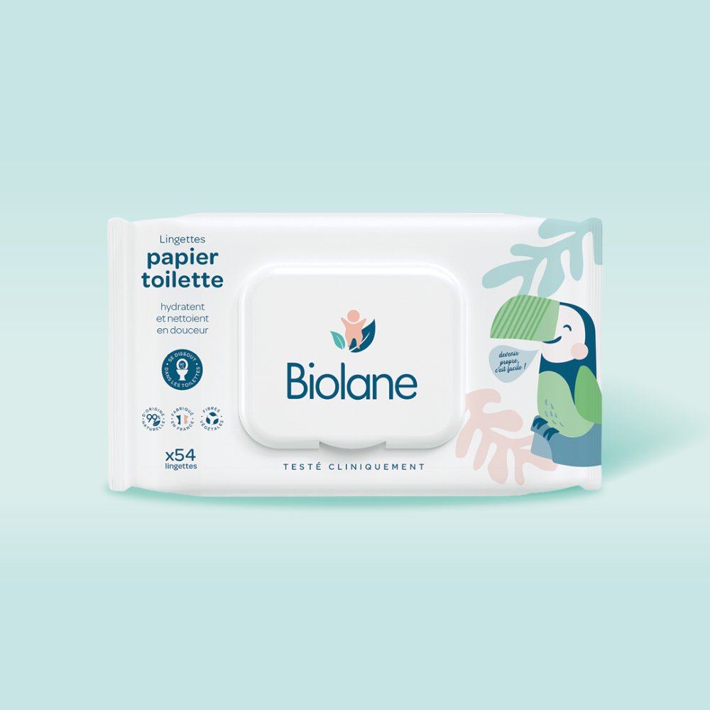 Влажные салфетки BIOLANE 54шт влажная туалетная бумага
