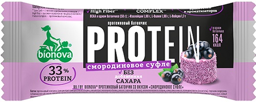Bionova Батончик Протеиновый Смородиновое суфле 50г