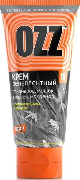 Репеллент Крем от комаров, мошек, слепней и мокрецов OZZ 50 мл
