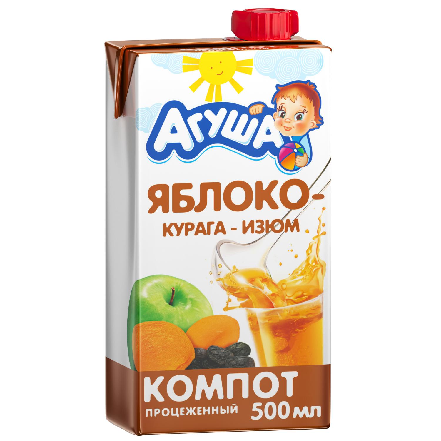 Агуша Компот Яблоко курага изюм 0,5 л