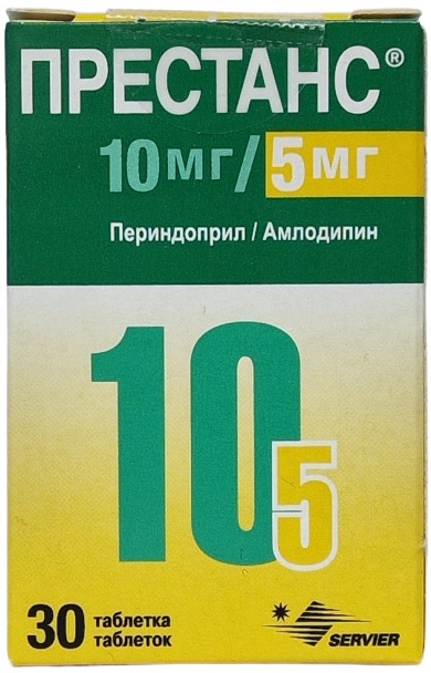 Престанс табл. 10 мг/5 мг №30 ( периндропил / амплодипин )