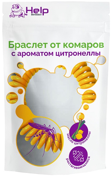 Браслет Спираль от комаров HELP с ароматом цитронеллы