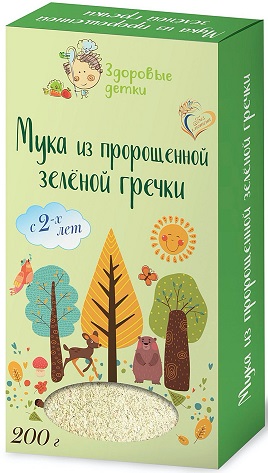 Здоровые детки Мука из пророщ.зеленой гречки 300г с 2лет