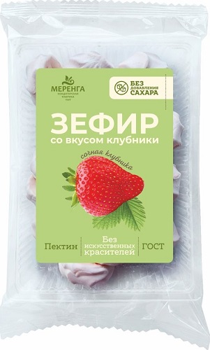 Меренга Зефир Клубника 120г без сахара Карамелия