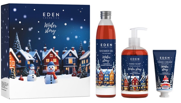 EDEN Winter Story Golden подарочный набор №3 (крем для рук+жидкое мыло+гель для душа)