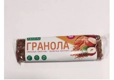 Anadar Батончик Гранола  ореховый  без сахара 50,0