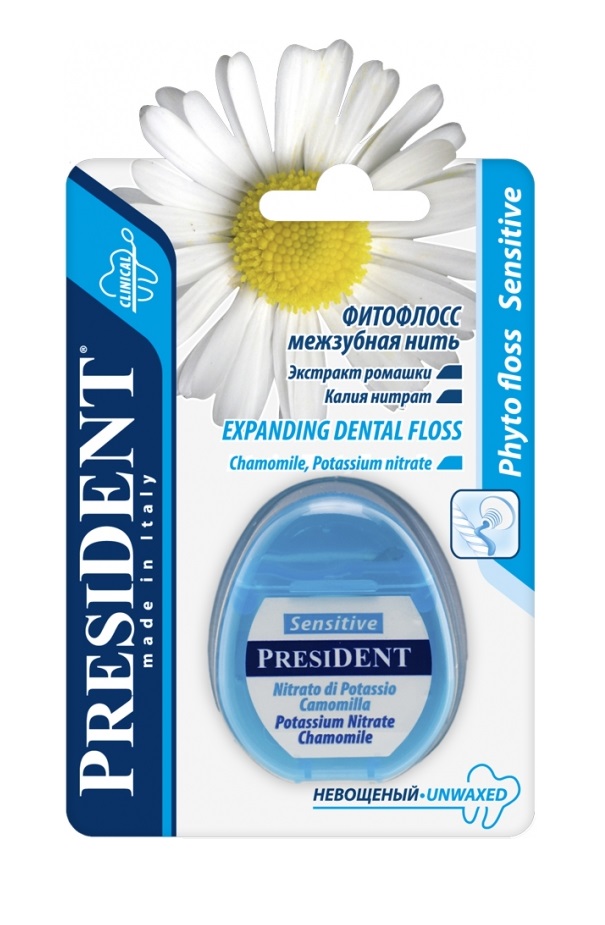 Зубная нить PRESIDENT Sensitive 25м