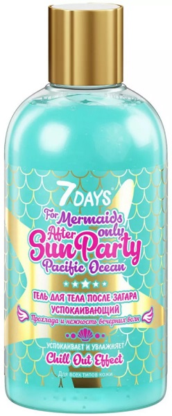 7 Days Sun Party Гель для тела после загара успокаивающий Прохлада и нежность вечерних волн 300 мл