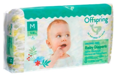 Offspring подгузники для детей Лимоны M (6-10кг) 42 шт