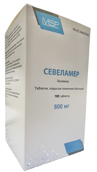 Севеламер табл. 800мг №180 ( севеламер ) в банке Севкар