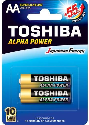 Батарейка TOSHIBA АА ( 2 шт ) ( LR6 ) 1.5V Alpha Power >