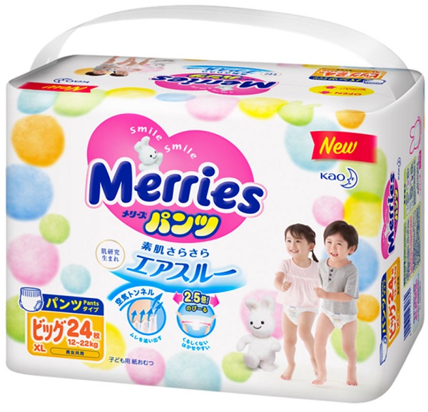 Трусики-подгузники для детей MERRIES XL24 (12-22 кг) 24шт