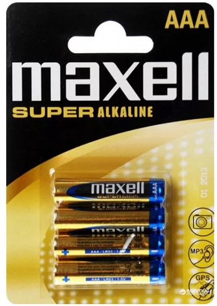 Батарейка MAXELL 08 LR03 Super 4 PK (4шт) AA (Упаковка)