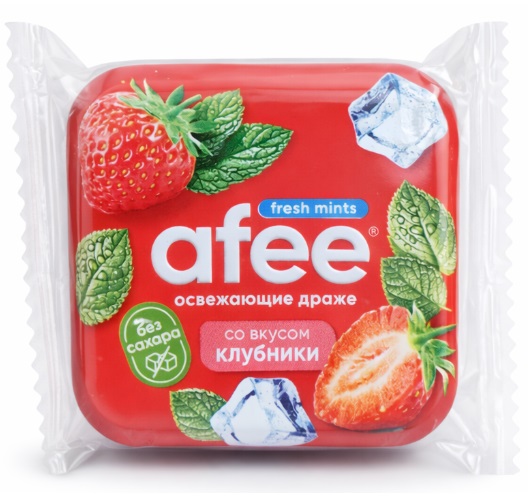 Освежающее драже без сахара Afee Клубника 20г