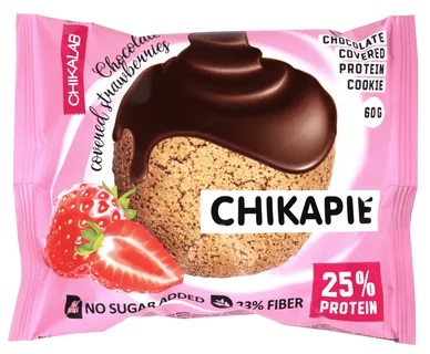 CHIKAPIE Протеиновое печенье Клубника в шоколаде 60г.