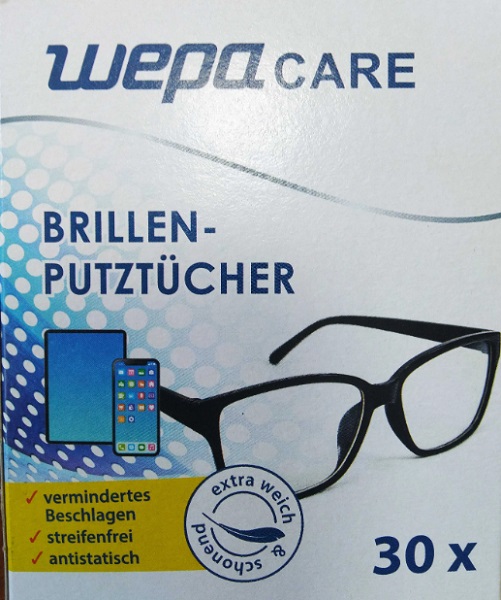 Салфетки для очков WEPA Care 30 шт >
