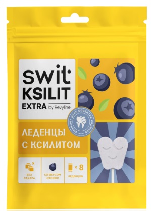 Леденцы на палочке Swit Ksilit Extra черника 8шт 9337
