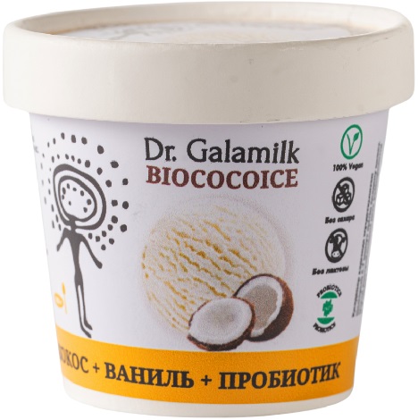 Dr.Galamilk BioCocoIce Десерт взбитый замороженный 100г Кокос+ Пробиотик