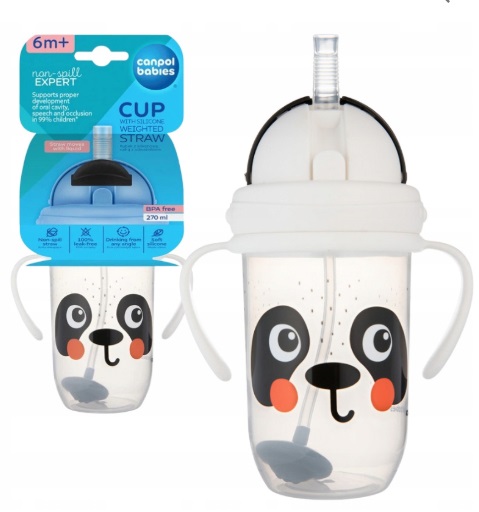 Поильник 6м+ CANPOL BABIES 270 мл BabiesBoo с трубочкой арт.56/617
