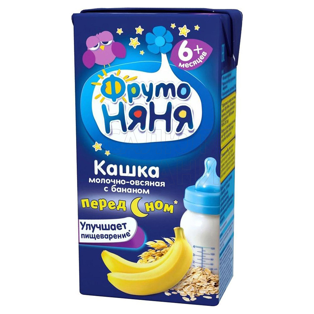 ФрутоНяня Кашка молочно- Овсяная с бананом 0,2л т/пак. ночнаяс 6 мес.