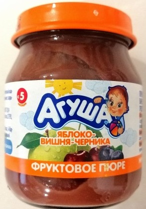Агуша Пюре Яблоко вишня черника 115г с 5мес