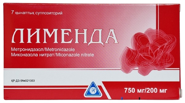 Лименда супп. ваг. №7 ( метронидазол 750 мг, миконазола нитрат 200 мг )
