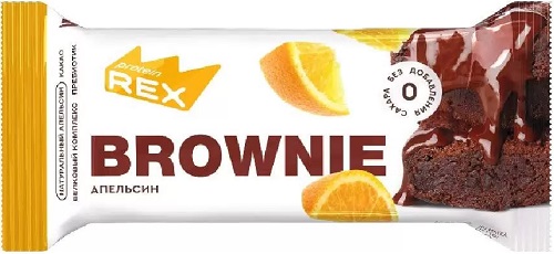 Protein Rex Пирожное Протеиновое Брауни 50г Апельсин