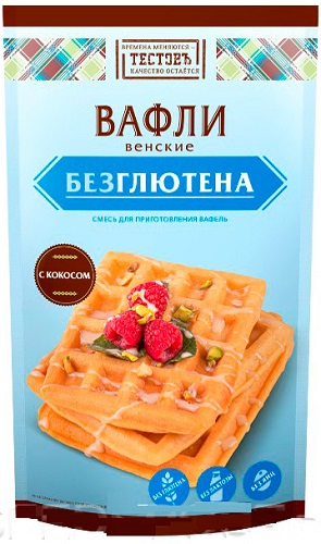 Тестовъ Вафли Венские с Кокосом без глютена 200г (готовая смесь)