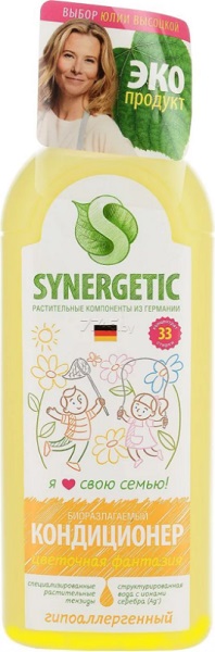 SYNERGETIC Кондиционер ополаскиватель для белья Цветочная фантазия 1 л