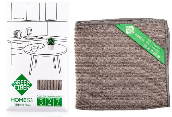 Home S1 washing fiber Файбер для мытья посуды серый 