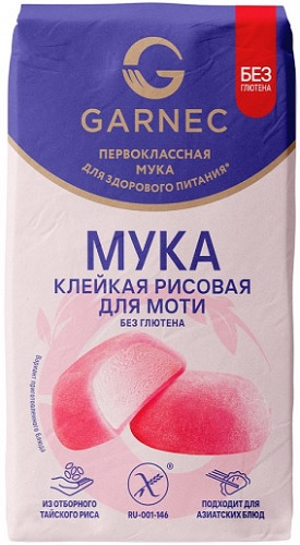 Гарнец Мука клейкая Рисовая для моти  б/гл 400г