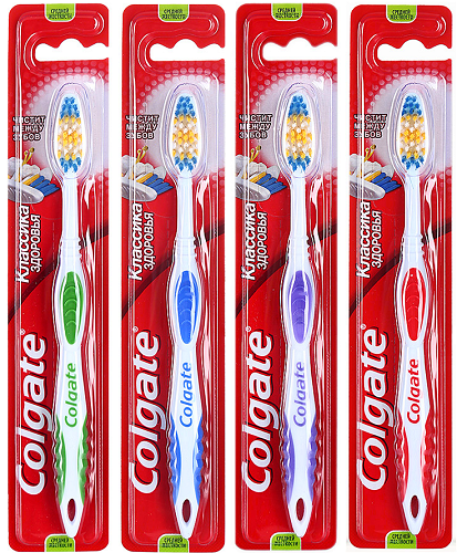 Зубная щетка COLGATE Классика здоровья Средней жесткости цв.в асс.