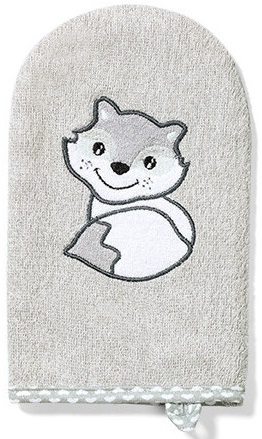 Мочалка руковица Бамбуковая BABYONO серая арт.347/03