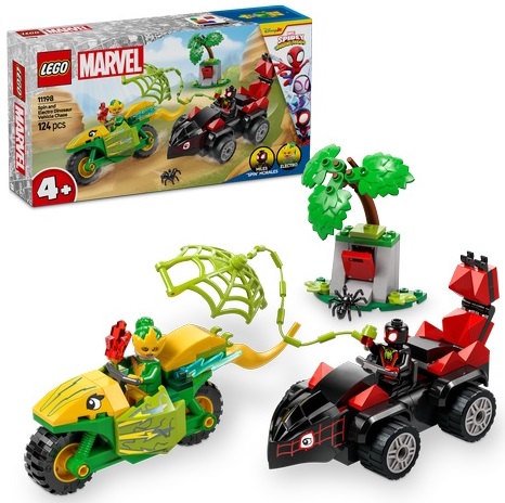 LEGO Конструктор Spidey Спин и погоня за мотодинозавром Электро арт.11198