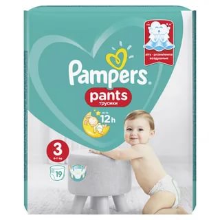 Трусики-подгузники для детей PAMPERS Pants №3 (6-11кг) 19шт