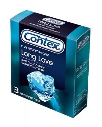 Презервативы CONTEX Long Love 3шт (с Анастетиком)