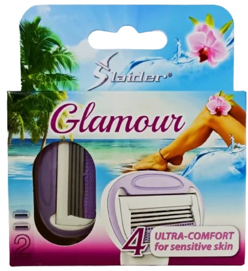 Сменные касеты для бритвы Slider Glamour 2 шт женский картридж