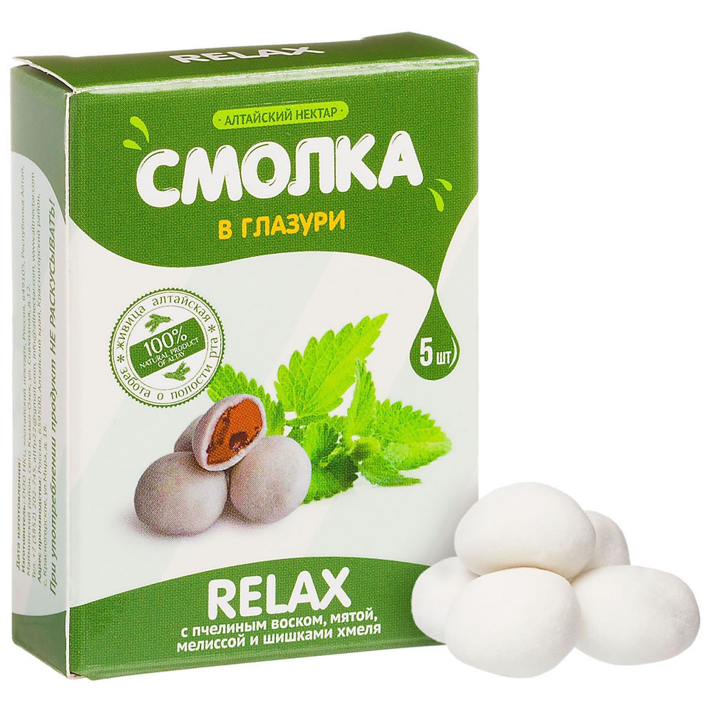 СМОЛКА Relax Антистресс 5 шт в глазури ( Пчелиный воск Мята Мелисса и Шишки Хмеля ) #