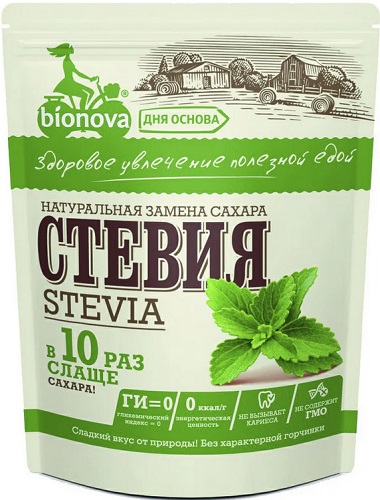 Бионова Стевия 200г дойпак сахарозаменитель
