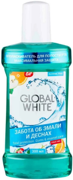 Ополаскиватель для полости рта GLOBAL WHITE Максимальная защита 300мл