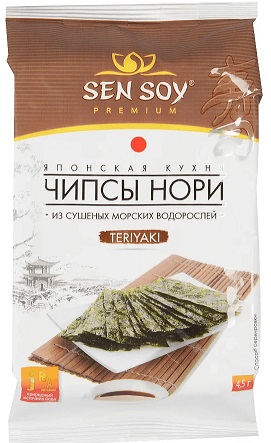 Чипсы Нори из морск.капусты Teriyaki Sensoy 4,5г