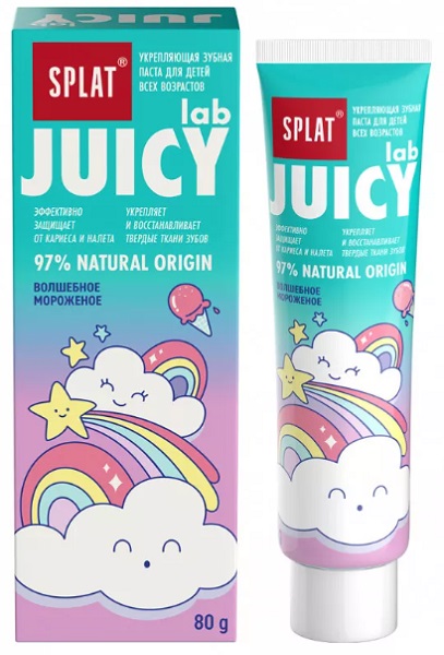 Зубная паста SPLAT Juicy Lab Детская Волшебное мороженое 80мл 
