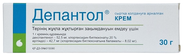 Депантол крем 30 г ( декспантенол-52,5 мг, хлоргексидина биглюконат-8,02 мг )