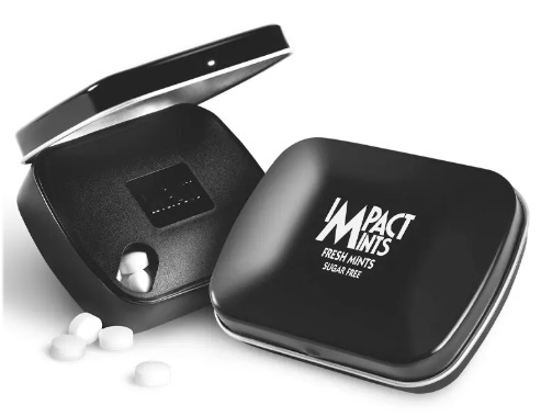 Освежающее драже Impact Mints со вкусом Свежая мята без сахара 14 г черный