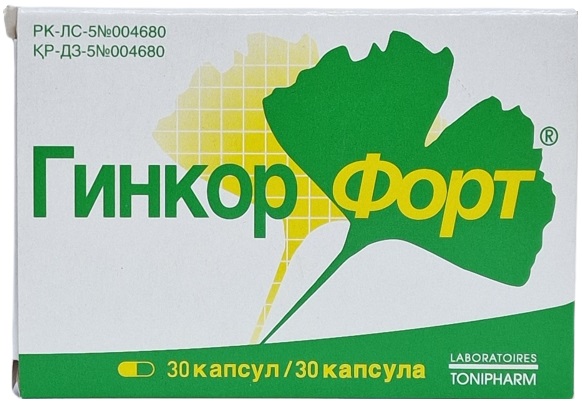 Гинкор Форт капс. №30 ( гинкго билоба экстракт ) 300 мг (Упаковка)